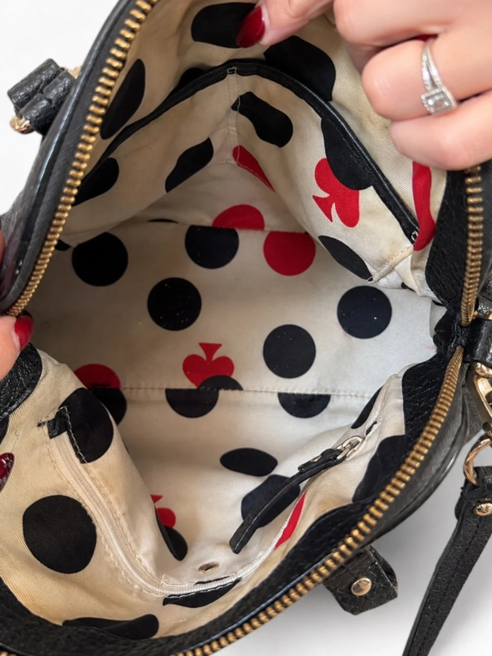 Kate Spade New York Black Pebbled Leather Satchel Crossbody Bag
